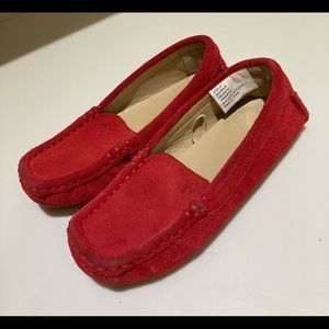 Janie and Jack Red Suede Driving Shoe